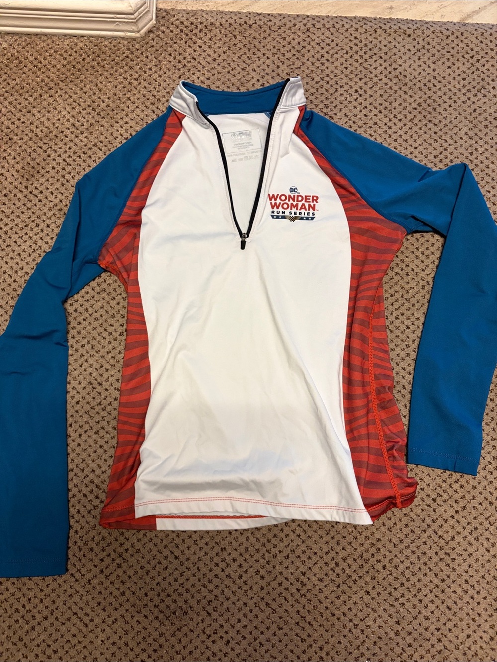 Wonder Woman Colorblock Long Sleeve Fleece lined - White/Blue/Red